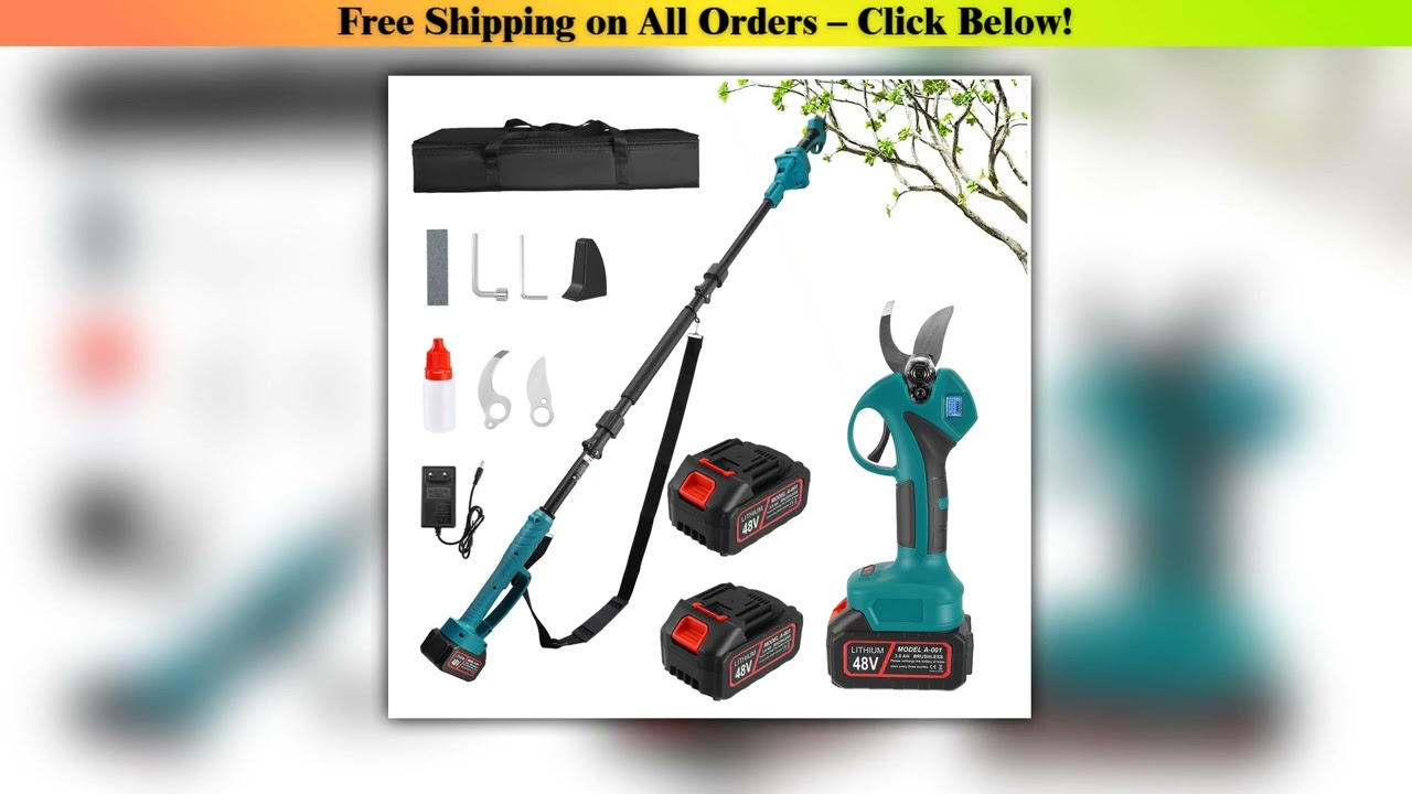 2-in-1 Long Pole Pruner & Mini Pruner Brushless Electric Pruning Shears Garden Tool Branche Cutter
