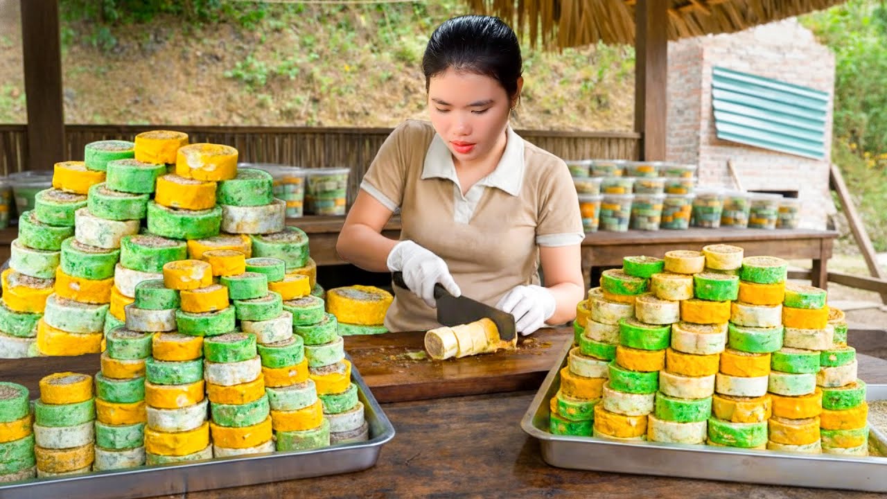 Egg Recipe: How to Male Steamed Egg Roll with Minced Meat - Bring to Market to Sell with Single Girl