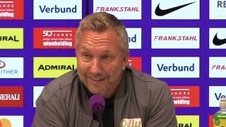 Manfred Schmid (Trainer WAC) - die Pressekonferenz nach dem 4:0-Sieg bei FK Austria Wien