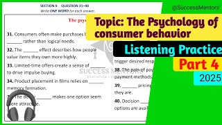 IELTS Listening Practice Part 4: The Psychology of consumer behavior | Cambridge Listening Question✅