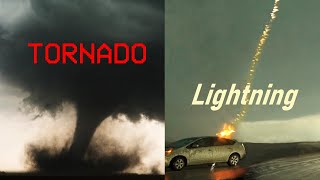 Tornado and Car Struck by Lightning!