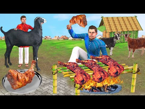 बास मटन खाना पकाने Primitive Bamboo Mutton Cooking Funny Video Hindi Kahaniya New Comedy Video