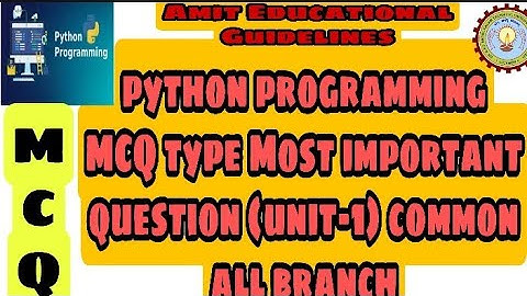 #aktu python programming MCQ type Most important question (unit-1) #python programming जरुर देखे।