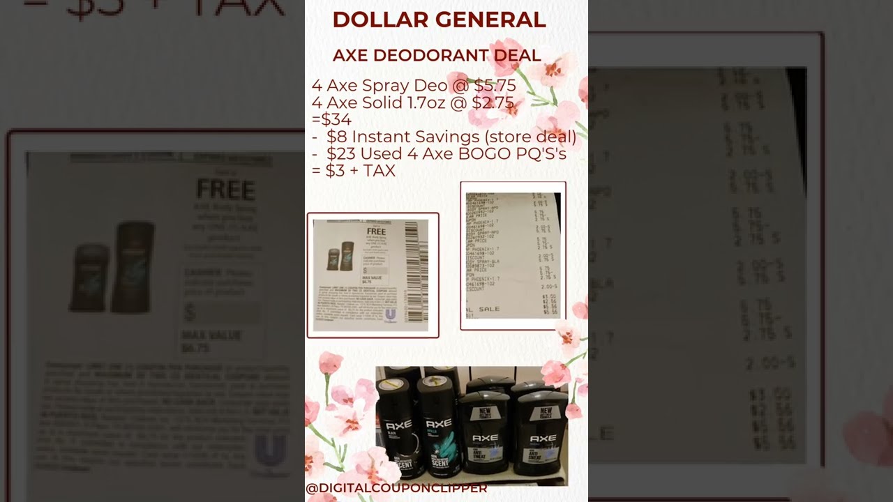 8 Axe Deodorant For Only 3 Tax Dollar General