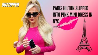 Paris Hilton Pink Mini Dress In Nyc Buzzipper