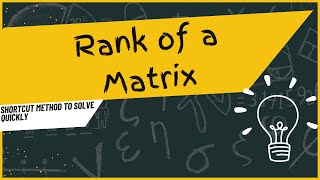 Rank of a Matrix |NUST2026
