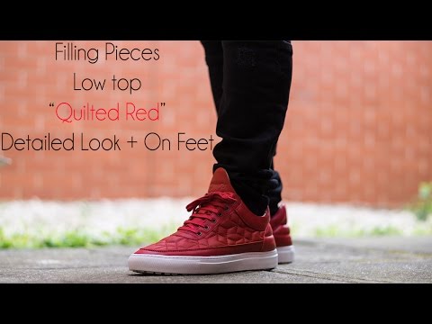 Filling Pieces Low Top Quilted Red Detailed Look + On Feet!
