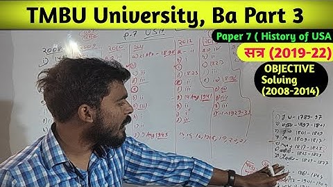 TMBU University Ba Part 3 History Honours paper 7 objective solving | History of usa ba part 3 obj