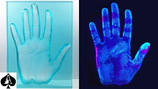 Hand Print in Epoxy Resin with UV Reactive Invisible Germ Demonstration by resinAce 27,823 views 4 years ago 11 minutes, 27 seconds