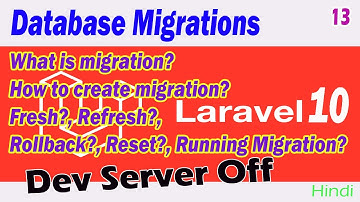 Laravel-10 Create Migrations Part--13 | Reset, Fresh, Refresh, Rollback