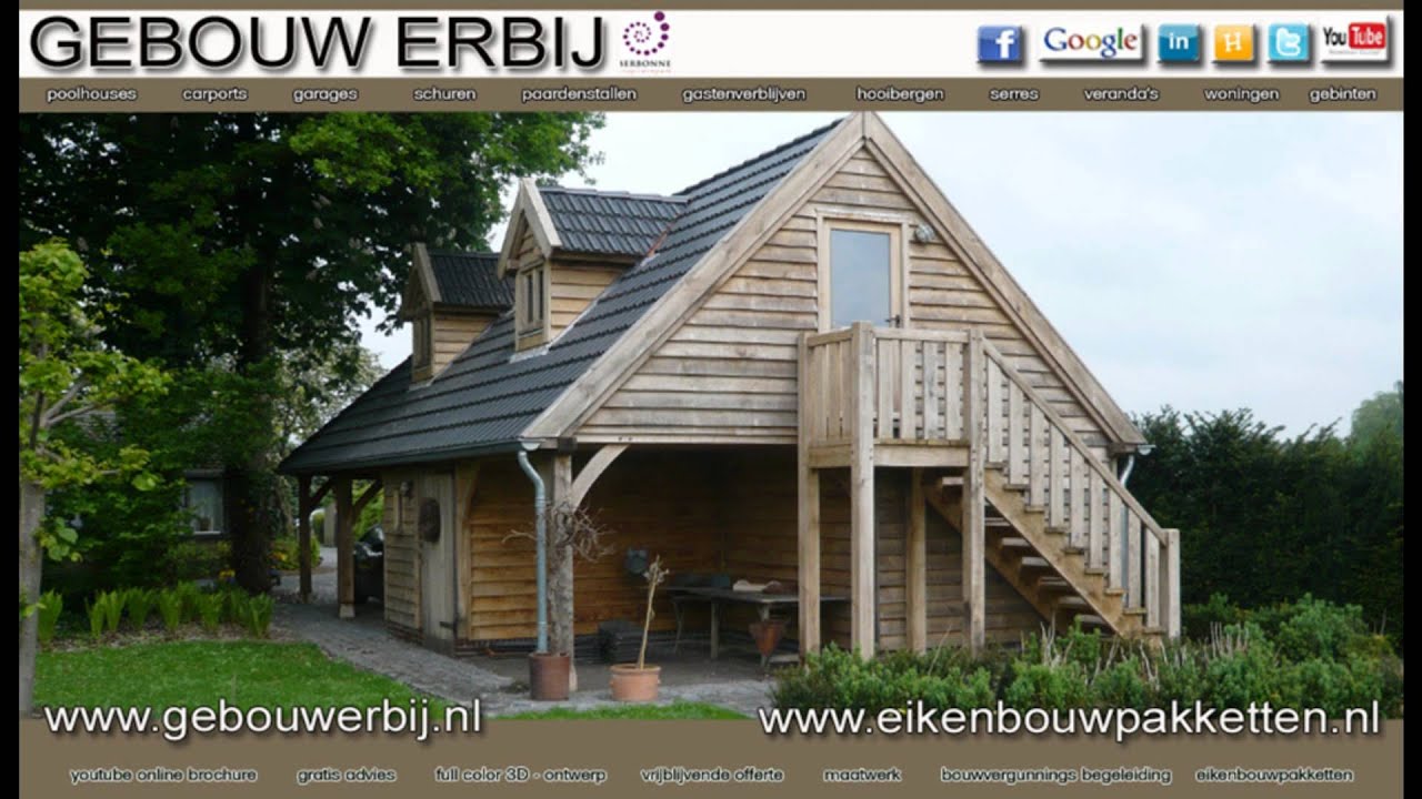 Eiken gastenverblijf eiken poolhouse van gebouwerbij met gebint of ...