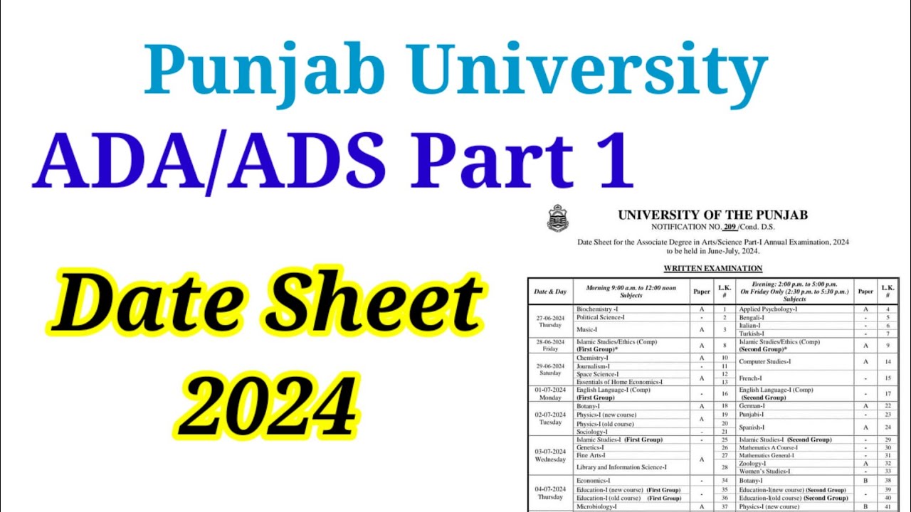 Ada Date Sheet 2024