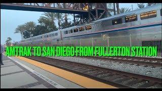 Riding Amtrak Train from Fullerton Station to San Diego at Night