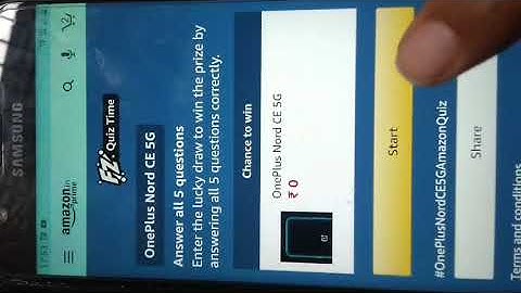 Amazon Quiz/ OnePlus Nord CE 5G quiz/Answer and win Oneplus Nord CE 5G