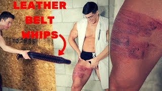 Beat with Leather Belts Until I BLEED Experiment | Painful Belt Whip Damage Test VS Human Skin