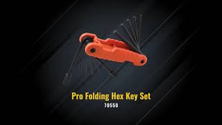 Pro Folding Hex Key Set, 11 Fractional Inch-Sized Keys