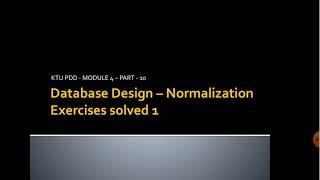 KTU| DBMS | SOLVED EXAMPLES| NORMALIZATION| DATABASE DESIGN PART 10 | MALAYALAM | PDD | GATE