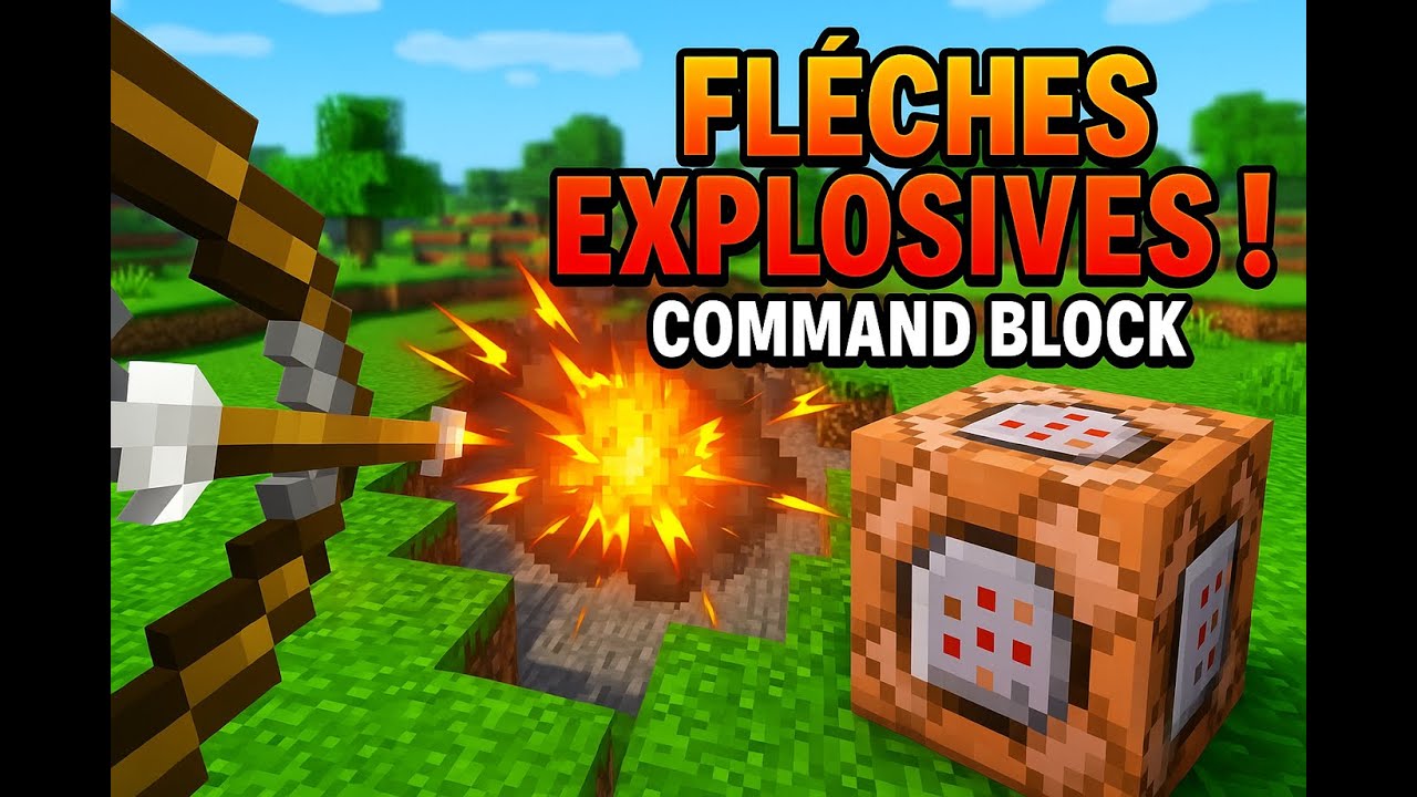 tuto faire des flèches explosive en command block | tuto - YouTube