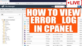 [🔴LIVE] How to find error_log of my PHP files in cPanel?