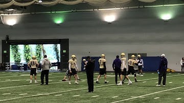 Quarterbacks Fade Route Drill - Spring Football Practice Day 12