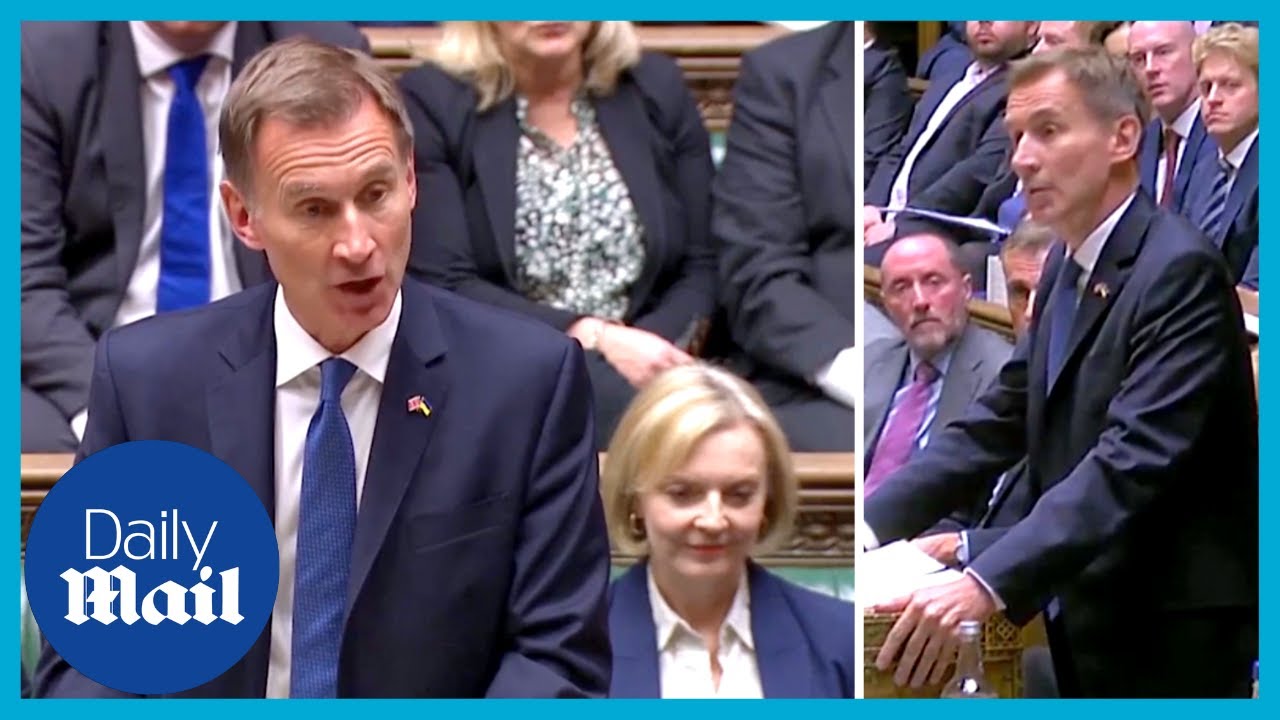 Jeremy Hunt addresses Parliament as Chancellor as Liz Truss looks on absent-minded
