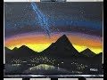 Mountain Sunset on a Starry Sky Acrylic Painting for Beginners