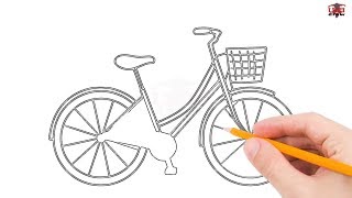 drawing bicycle simple bike easy sketch drawings beginners draw line inspiration paintingvalley