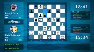 Chess Game Analysis: Raja Rajkumar - Bapuji Dash : 1/2-1/2 (By ChessFriends.com) screenshot 3