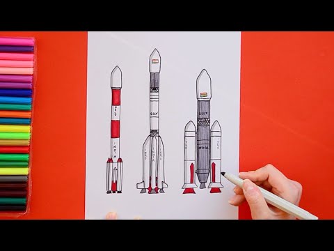 art for kids drawing and coloring rocket spaceship paint