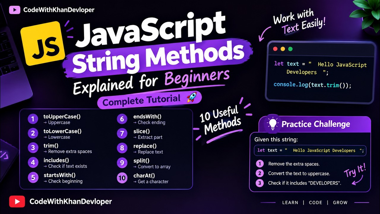 JavaScript String Methods Explained for Beginners | Complete Tutorial 🚀 ...