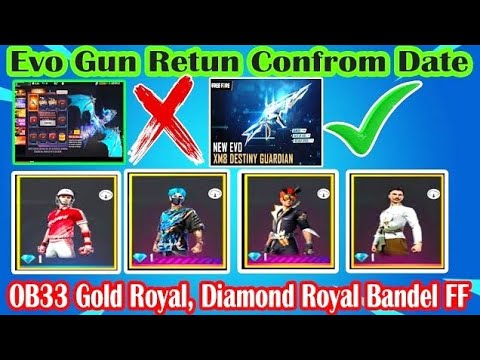 12  MARCH TONIGHT UPDATE OF FREE FIRE |  NEXT GOLD ROYAL FF ।  EVO GUN RETURN CONFROM DATE FREE FIRE