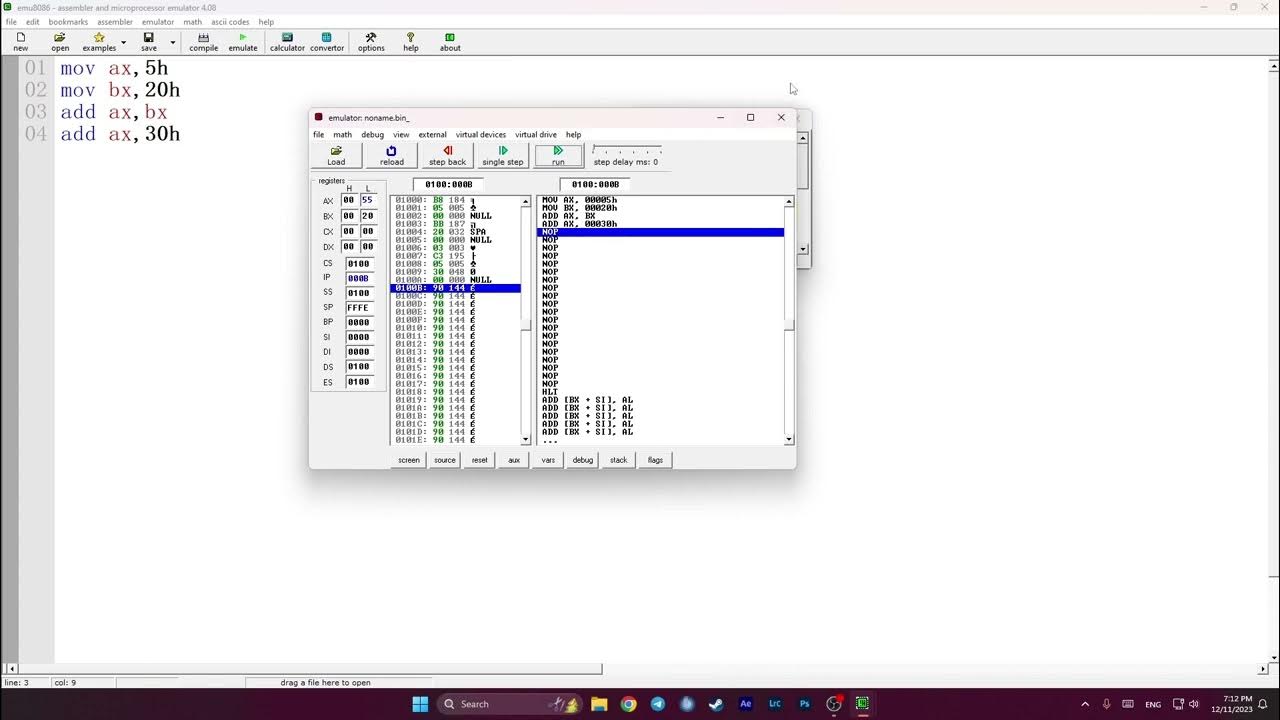 Emu 8086 L Mov Add Sub Mul Div YouTube emu-8086-l-mov-add-sub-mul-div-youtube
