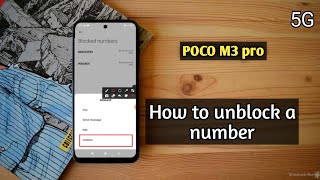 How To Call Block/Unblock In poco m3 pro Incoming Call Block Kaise Kare Blacklist Se Number Nikale