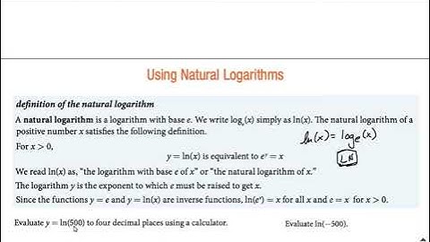 Natural Logarithm definition | decimal approximation