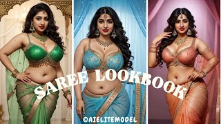 [4K] Ai Saree Elegance: Ai Indian Model's Saree Lookbook  | Ai Elite Indian Model #Saree #Purple