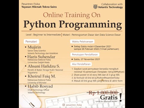 [Python Online Training] Pertemuan 1: Programming Environment