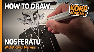 Drawing Tutorial: Learn to Draw Nosferatu with Illustrator Pens