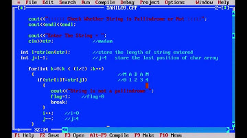 C++ Program to check whether a string is PALINDROME or not