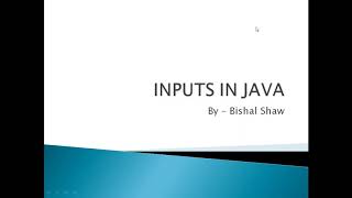 Inputs In Java(Part 1) for class 9