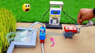 Diy tractor making mini water pump supply water for fishpond | Fishing Exciting | @Sunfarming