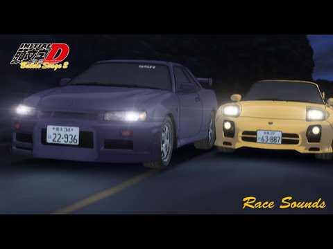 Takumi AE86 VS Takeshi R32 - INITIAL D LEGEND 2 DUBLADO(+eurobeat