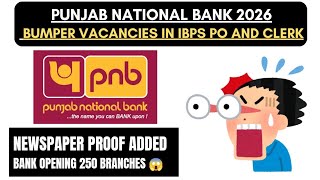 📢 FLASH UPDATE: PNB 2026 Massive Seats in IBPS PO &amp; CLERK 😱 || Newspaper Proof 