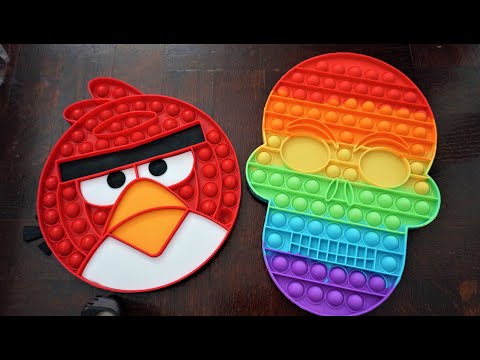 Giant Angry Bird vs Face Pop it fidget toys video