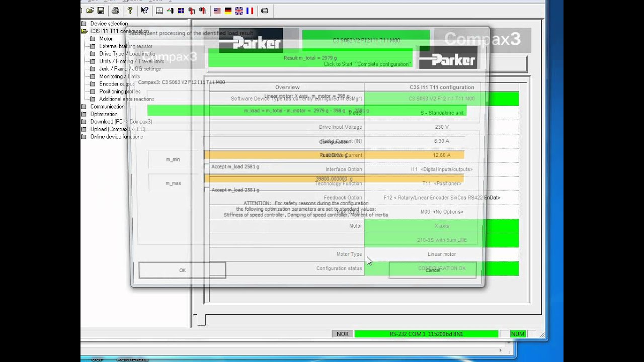 Parker Compax3: How to tune a linear servo motor - YouTube