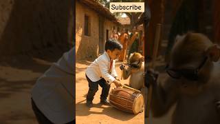 Baby Dance Vs Monkey Dhol Village Show Gone Cute