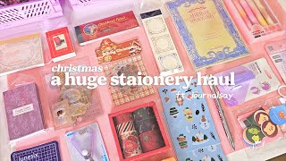 a huge stationery haul 🎄 journalsy stationery unboxing 🎁 cute and aesthetic item! 🎅