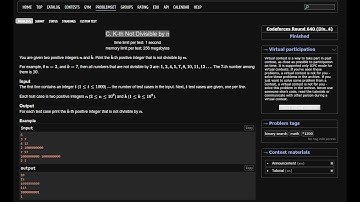 Codeforces Round 640 Div  4 C  K th Not Divisible by n