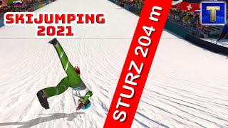 Skispringen Flug endet mit Sturz bei 204,5 m ❄️ SkiJumping 2021 screenshot 5