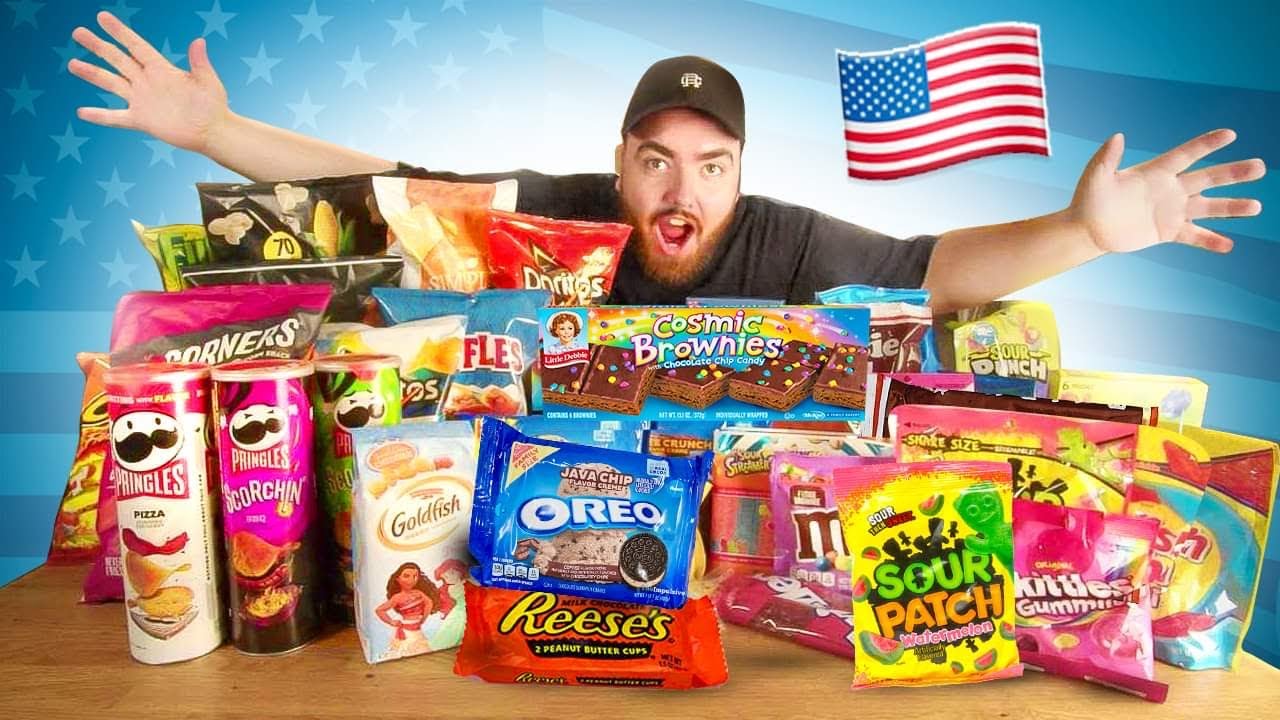 British Idiot Tries AMERICAN Snacks 