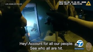 LAPD bodycam video shows chaotic moments in shooting that left 3 officers injured, suspect dead